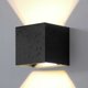 thumbnail image 1 of Aplique de pared LED con forma de cubo ajustable, 6 W, 3000 K, cuadrado, IP65, resistente al agua, moderno aplique de pared de aluminio para exteriores, para pasillo, jardín, color negro, 1 of 4