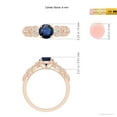 thumbnail image 5 of ANGARA Natural 1 Ct Aeon Sapphire Solitaire Engagement Ring with Milgrain in 14K Rose Gold for Women (Size-6mm) | September Birthstone, Anniversary, Jewelry Gift for Women | Natural Sapphire Ring, 5 of 10