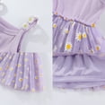 thumbnail image 3 of IDOPIP Baby Girls Daisy Flower Tutu Dress Spaghetti Straps Layered Tulle Sundress 3-4 Years Purple, 3 of 9