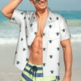 thumbnail image 7 of Sikiie Hand Drawn Turtle Print Men's Hawaiian Shirt, Summer Beach Button Pocket Short Sleeve T-Shirt,X-Large, 7 of 7