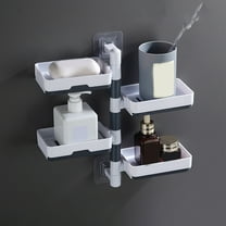 Vadktai Soap Dish Holder for Shower, Wall Mounted Self Draining NO-Drilling Removable Bar Soap Sponge Holder for Bathroom Bathtub Kitchen Sink, Waterproof Strong Vacuum Suction Adhesio