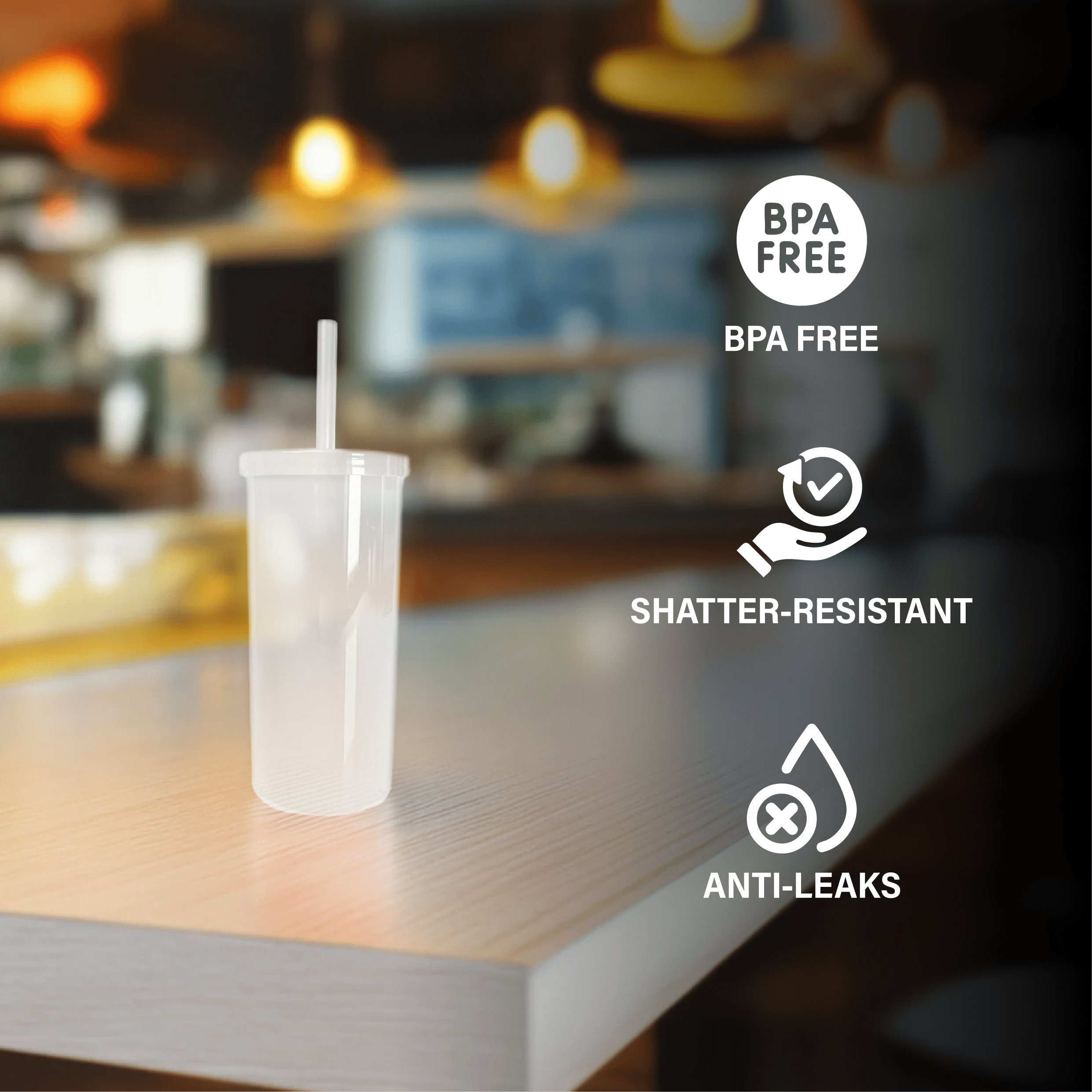 20-ounce Clear Plastic Tumbler with Screw Top Lid and Straw, by Mainstays