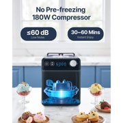 KFFKFF Upright Automatic Ice Cream Maker with Built-in Compressor, 2 Quart Capacity, Stainless Steel Electric Sorbet and Yogurt Machine, 4 Modes with Digital Display and Timer