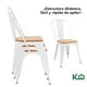 thumbnail image 4 of Set De 2 Sillas Tolix Con Asiento De Madera Para Comedor Interior Exterior blanco, 4 of 9