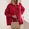 thumbnail image 6 of Towmus Fall Outfits for Women 2025 Fashion Clothes Winter Waffle Knit Clothing Oversized Button Down Shirt, 6 of 7