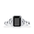 thumbnail image 4 of Created Black Diamond Solitaire Ring with Diamond, Celtic Knot Ring - 1.6 Carat - AAAA Quality, 925 Sterling Silver, US 4.00, 4 of 8