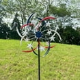 thumbnail image 6 of 64 Inch Tall, Large Metal Patriotic Wind Spinners Outdoor, Red White And Blue Kinetic Wind Spinners For Yard Garden Patio Lawn Independence Day Decor For Family, 6 of 9