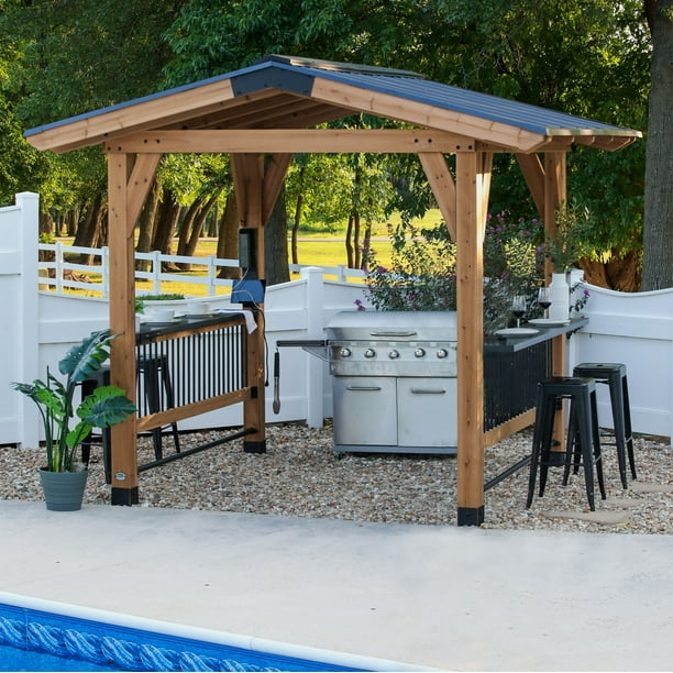 Backyard Discovery Granada Grill Gazebo with Outdoor Bar, 535.72 lb