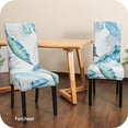 thumbnail image 4 of Pattern Stretch Chair Covers for Dining Room Set of 6,Printed Stretchable Dining Chair Slipcover Washable Removable for Kitchen,Hotel,Restaurant,Ceremony Universal Size(6PCS,Leaf Blue), 4 of 6