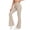 Khaki, variant on Women's Flare Leggings Athletic Fitness Stretchy Slimming Trousers Elastic High Waist Solid Color Yoga Pants (XL, Green)
