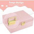 thumbnail image 4 of 2-Layer Jewelry Organizer Box Large Jewelry Storage Boxes for Necklace Bracelets Earrings Rings(Pink), 4 of 4