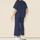 thumbnail image 4 of Gibobby Conjunto de sudadera y pantalones Colección de cintura a cuadros para mujer, pantalones de manga corta con cordón de fina, informales, a la moda, de C(Azul,XL), 4 of 5