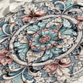thumbnail image 4 of Ambesonne Ethnic Table Runner & Placemats, Ethnic Baroque Plaid Floral, Placemat 4 pcs + Runner 12"x90", Seafoam Ivory Pale Ruby, 4 of 4