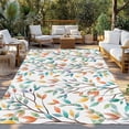 thumbnail image 2 of Teal Orange Eucalyptus Outdoor Rug for Patio/Deck/Porch, Non-Slip Large Area Rug 5 x 8 Ft, Weeping Botanical Leaves Indoor Outdoor Rugs Washable Area Rugs, Reversible Camping Rug Carpet Runner, 2 of 8