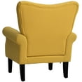thumbnail image 6 of Aukfa Modern Accent Chair,Wing Back Armchair for Living Room,Club Chair Roll Arm Single Sofa with Wooden Legs,Yellow, 6 of 10