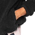 thumbnail image 5 of Lovskoo Men's Fuzzy Fleece Winter Coat Solid Color Plush Pocket Zipper Long Sleeve Hooded Casual Jackets Black, 5 of 9