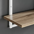 thumbnail image 4 of Danya B. Rhodes 4 Tier Modern Floating Windowsill Wall Shelf Unit with White Metal Frame and Light Walnut MDF Shelves, 4 of 11