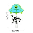 thumbnail image 2 of COM1950s 1 Pcs Luminous Cute Ufo Cow Badge Reel Retractable Kawaii Badge Reel with Id Clip Funny Badge Reel for Nurse Nursing Name Tag Card Medical Rn Cna Medical Assistant Gifts- Green, 2 of 7