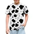 thumbnail image 5 of LYEAA Kids T Shirts Graphic Crewneck Short Sleeve Basic Tee Lightweight Pullover Cow Print Funny Casual Tops Silver 4T, 5 of 8