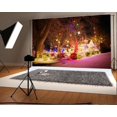 thumbnail image 1 of ABPHQTO 150x220 cm Telón de fondo de Navidad Decoración de Navidad Luces brillantes Nieve pesada Vista nocturna fondo de fotografía, 1 of 3