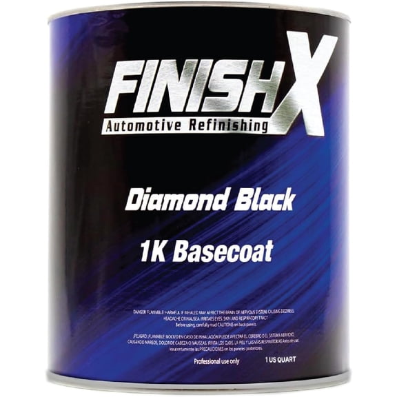 FinishX Automotive Refinishing Factory Color 1k Basecoat Diamond Black Ratio 1:1 Size: Quart