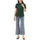 thumbnail image 2 of INSPIRAR CHIC Blusas de Algodón con Cuello Peter Pan y Botones Vintage para Mujeres en Verde Oscuro M, 2 of 6
