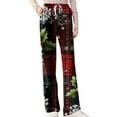 thumbnail image 6 of WTOBBY Women's Fashion Loose Casual Pants with Christmas Print for Stylish and Comfortable Everyday Wear and Holiday Themes,Wine M, 6 of 6