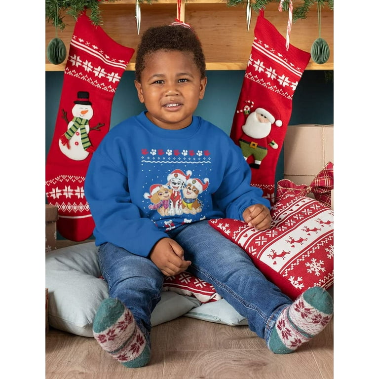 Tstars Boys Unisex Ugly Christmas Sweater Paw Patrol Rubble