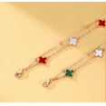 thumbnail image 4 of MLYeeWf Four Leaf Clover Bracelet in Green, Red & Black Fashion Metal, Includes 3 Bracelets, 4 of 5