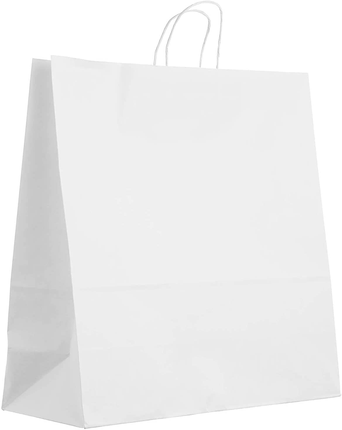25 Count 13x7x17 Inches Large White Kraft Paper Bags With Handles 25-count-13x7x17-inches-large-white-kraft-paper-bags-with-handles
