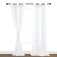 thumbnail image 3 of Hiasan White Sheer Curtains with Tiebacks-Light Filtering Contemporary Window Drapes for Living Room, Bedroom, Grommet, 42" x 96", Set of 2, 3 of 10