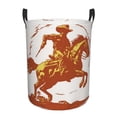 thumbnail image 1 of Balery Vintage Cowboy On A Bronco Horse Cesta de ropa redonda con asas, impermeable, independiente, para ropa, juguetes, dormitorio y familia-Small, 1 of 6