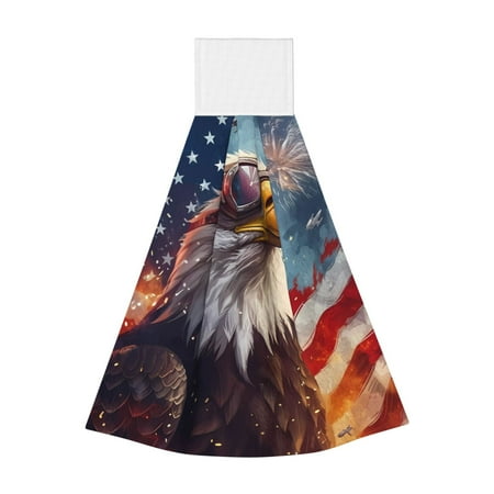 

Zufioo Bald Eagle Pilot Print Coral Fleece Velcro Hand Towel Hangable Absorbent Hand Towel Suitable for Kitchen Bathroom Household Items
