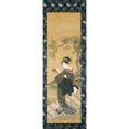 thumbnail image 3 of Toyokuni, Utagawa 9x18 Black Modern Framed Museum Art Print Titled - Portrait of a Woman Tuning Her Shamisen On a Veranda, 3 of 5
