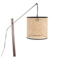 thumbnail image 7 of Lumisource Arturo Contemporary Floor Lamp in Walnut Wood and Satin Nickel with Rattan Shade, 7 of 7