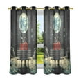 thumbnail image 6 of Yayeee Window Curtains Set of 2 for Living Room Light Filtering 63"x42", Red Sitting on The Moon, 6 of 7