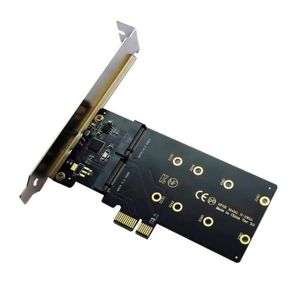 PCIe X1 to 2 Port Sata Expansion Card Adapter ASM1061 Control Chip Supports 2280 2260 2242 2230 for Desktop PC