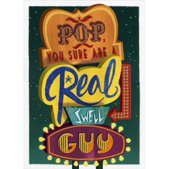 Designer Greetings Real Swell Guy Retro Sign Father's Day Card for Pop