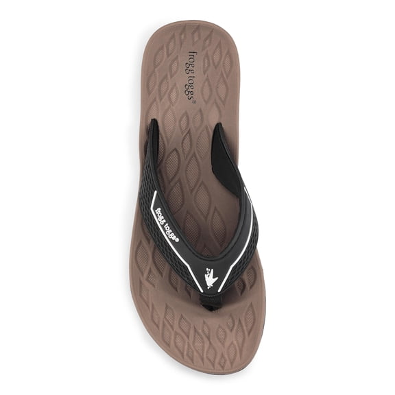 Frogg Toggs Flipped Out 2.0 Slippers for Women, Water-Resistant Flip Flops Sandals, Black, Size 5