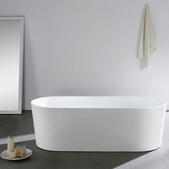 Eviva Chloe Freestanding 59 in. Acrylic Bathtub in White