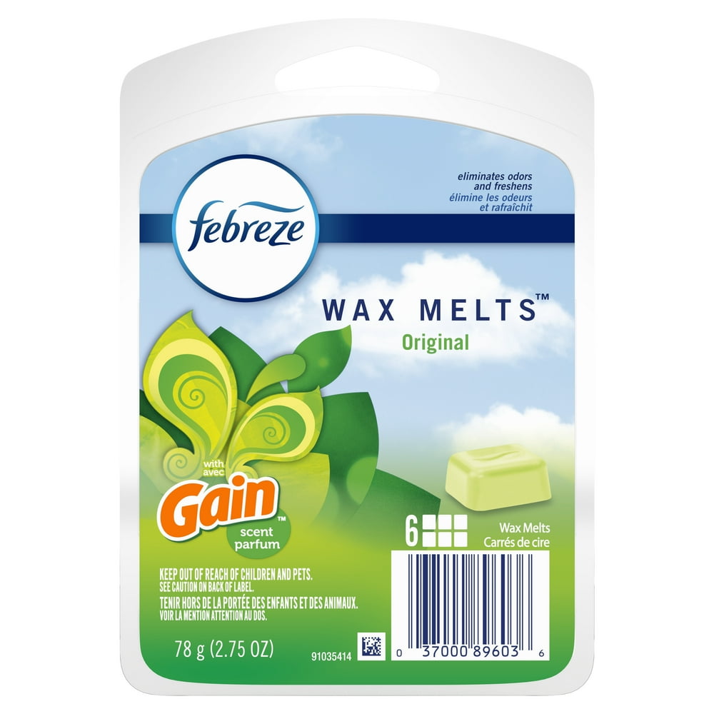 Febreze OdorEliminating Wax Melt Air Freshener, Gain Original, 6 Ct