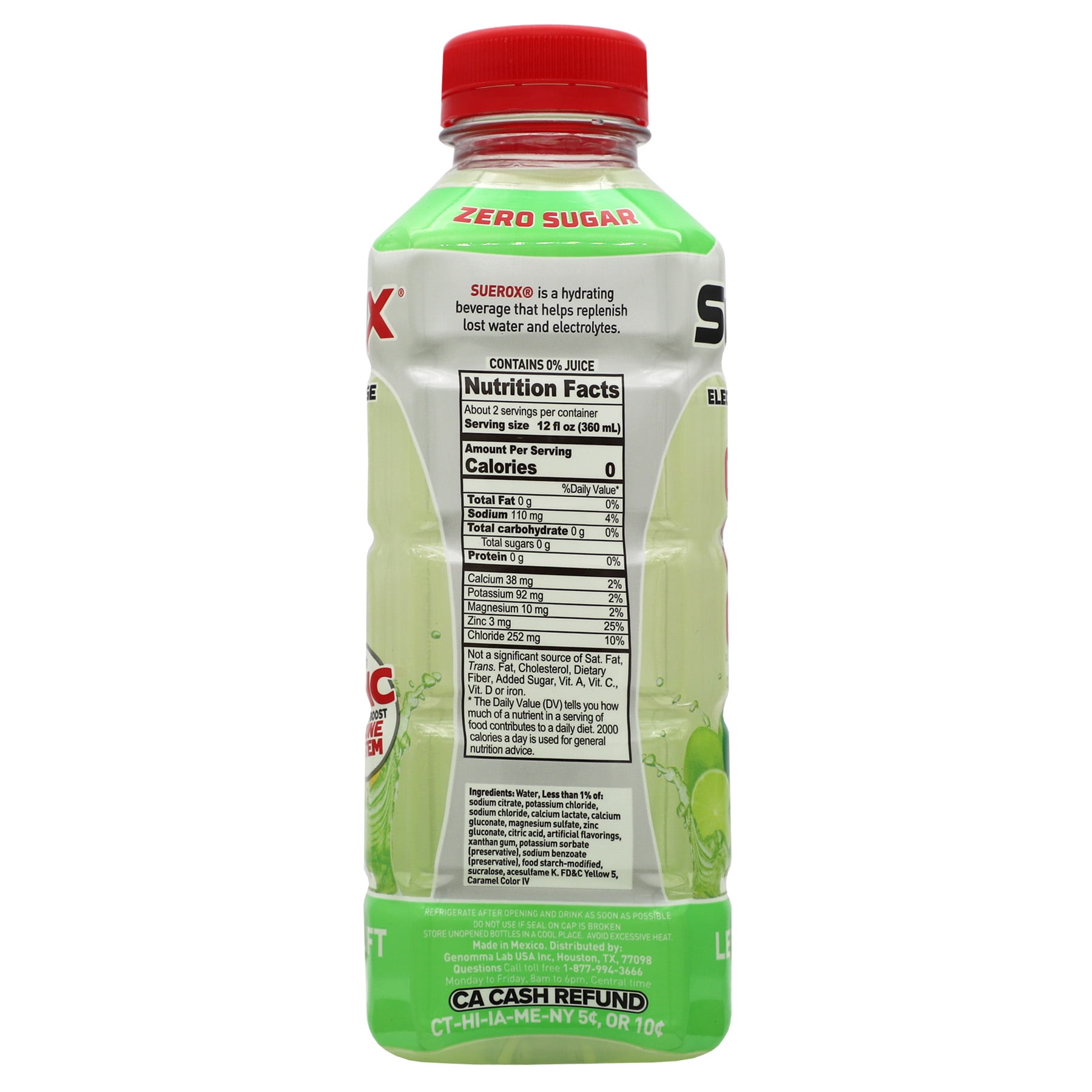 (2 pack) SueroX Zero Sugar Electrolyte Drink for Hydration & Recovery, Lemon-Lime Lift, 21.3 fl oz, 1 Count