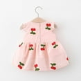 thumbnail image 4 of Zwiiyzr 2025 Boho Baby Dress Toddler Girl Summer Sleeveless Fruit Embroidered Little Flying Sleeve Dress for 6 Months-3 Years Baby Clothes Pink, 4 of 9