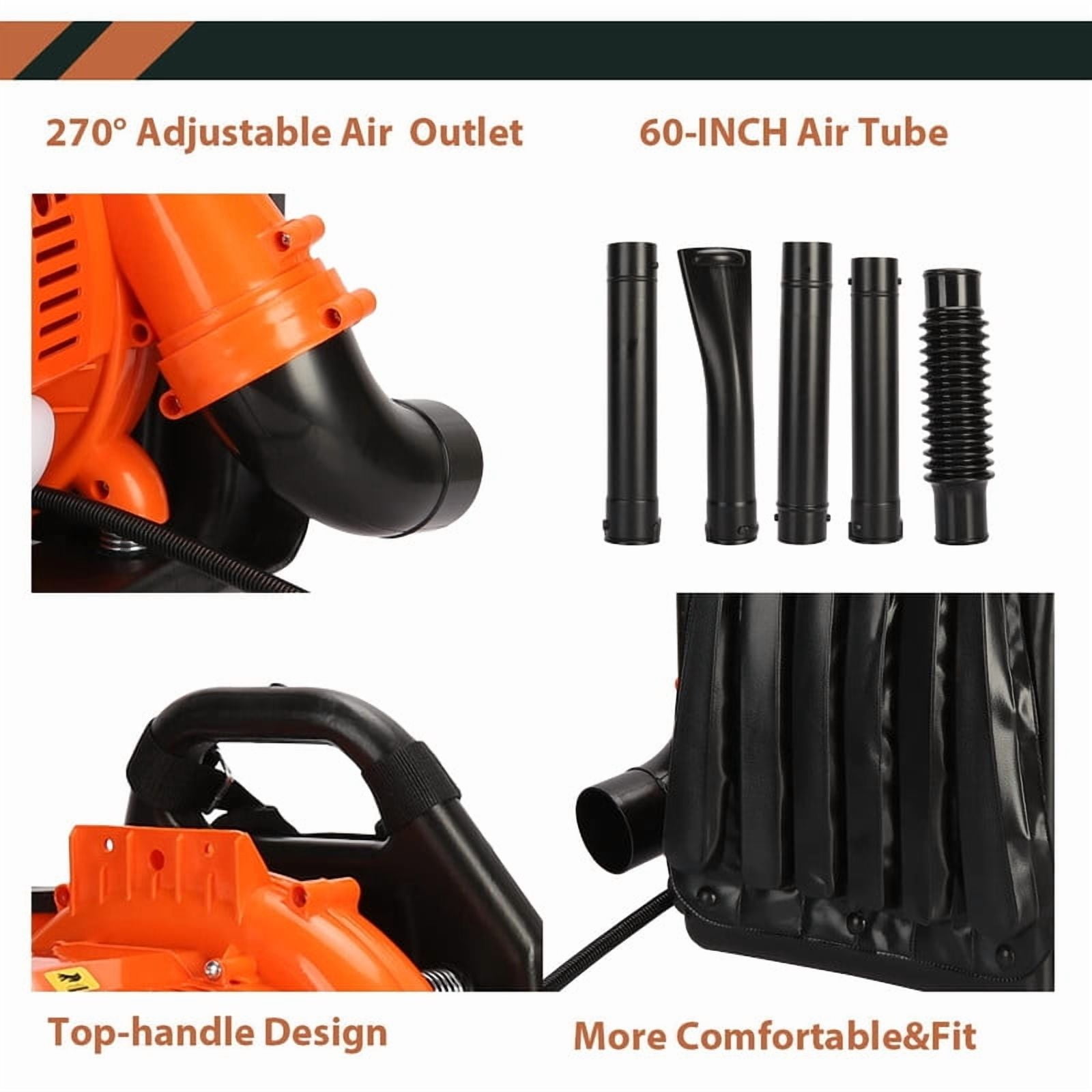 52CC Gas Leaf Blower Backpack 550 CFM 2-Cycle Ergonomic Harness System 200 MPH Low Vibration and Cruise Control Powerful Gas Blowers for Lawn Yard Care Gifts for Dad