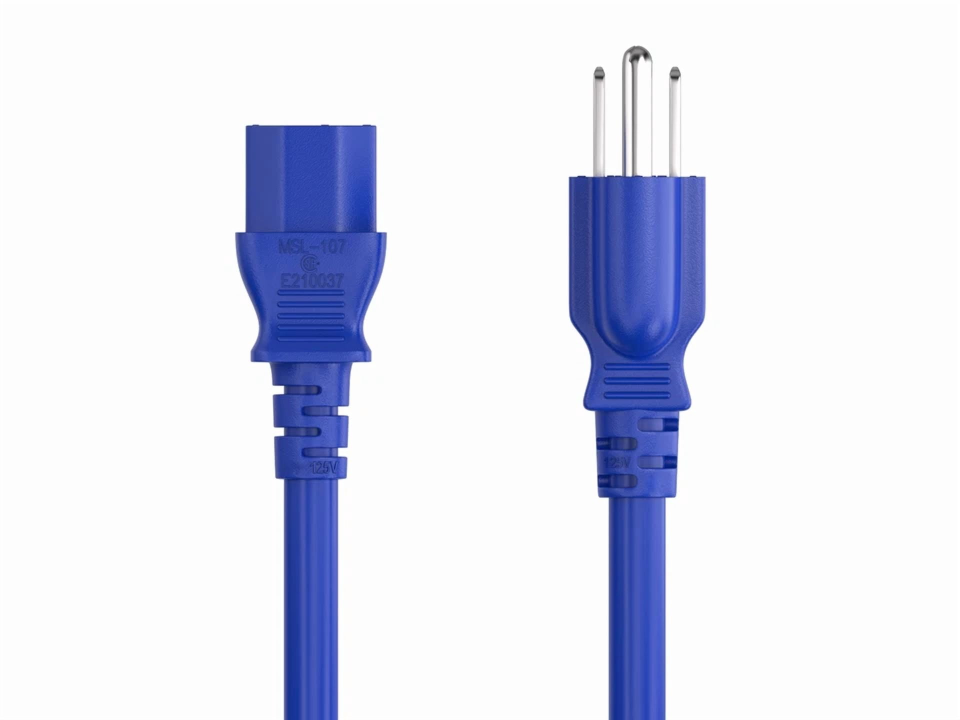 BUTTERFLY- Cable Leader 4Ft Universal Ac Power Cord Nema 5-15P To Iec320 C13 18Awg Blue