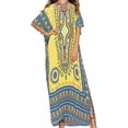 thumbnail image 1 of Vestido largo caftán holgado de verano con estampado étnico para mujer, ropa de playa y noche, 1 of 5
