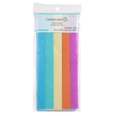 24 Packs: 15 ct. (360 total) Bright Mix Tissue Paper by Celebrate It