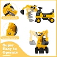thumbnail image 3 of Costzon Ride on Excavator, Excavadora para niños Caterpillar con licencia con cubo de excavación giratorio, cabina del conductor, almacenamiento debajo del asiento, vehículos de construcción para niño, 3 of 5