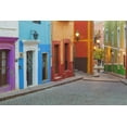 thumbnail image 2 of Paulson, Don 32x23 White Modern Wood Framed Museum Art Print Titled - Mexico, Guanajuato Colorful street scene, 2 of 4
