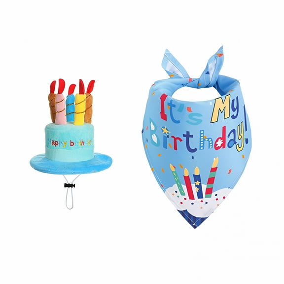 LAMIRO Happy Birthday Goose Outfit Porch Goose Outfits with Happy Birthday Cake Hat and Birthday Bandana Yard Goose Outfits for 23" 17" Cement Plastic Goose Duck Decorations